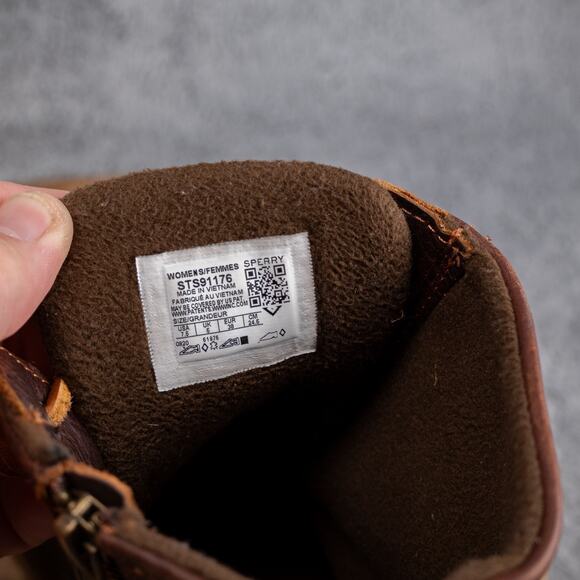 Sperry Top Sider Duck Boots Saltwater Side Zip Brown Leather Womens 7.5 STS91176 - Picture 5 of 6